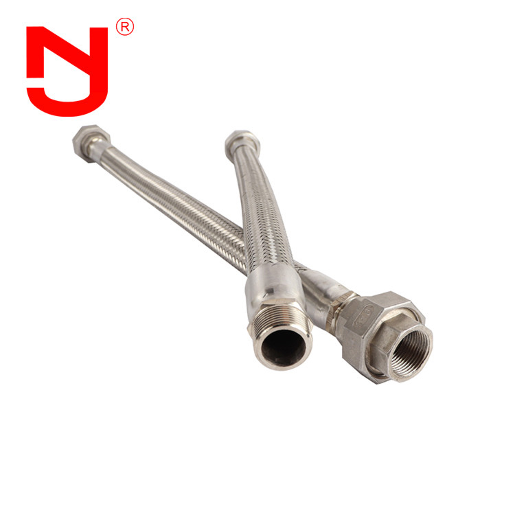 Conector de tubería trenzada de acero inoxidable trenzado con alambre flexible de manguera de metal de tipo unión